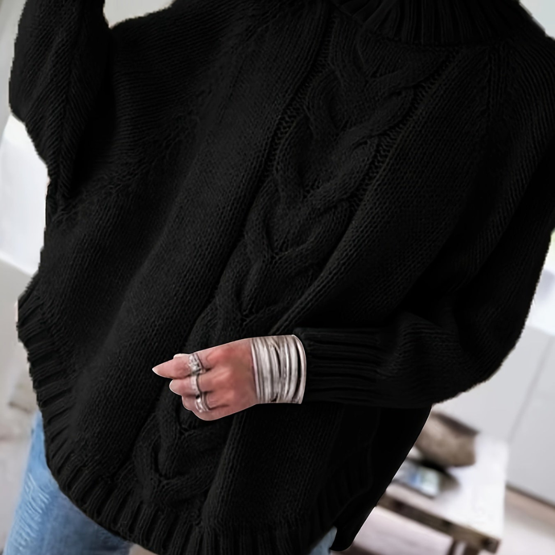 Jersey de cuello alto cálido para mujer