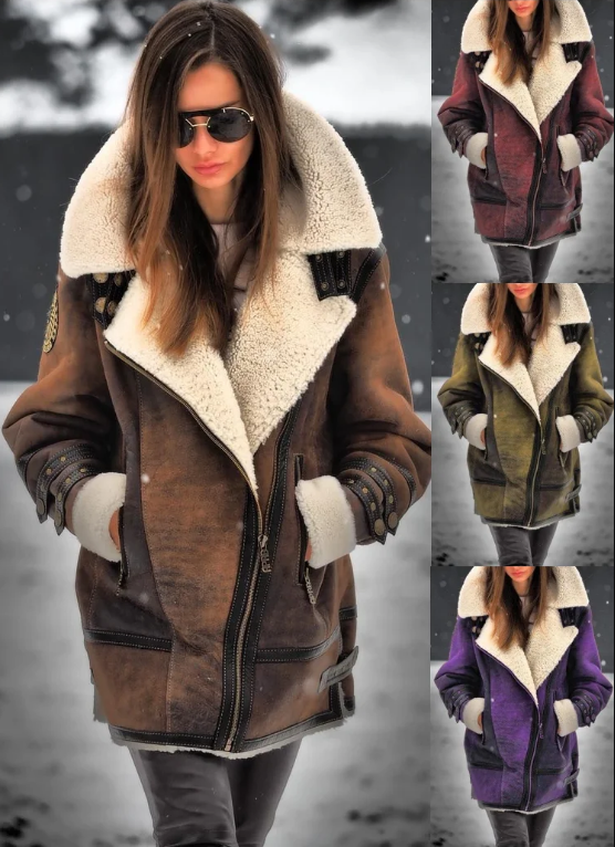 Cálida y moderna chaqueta para mujer con diseño elegante
