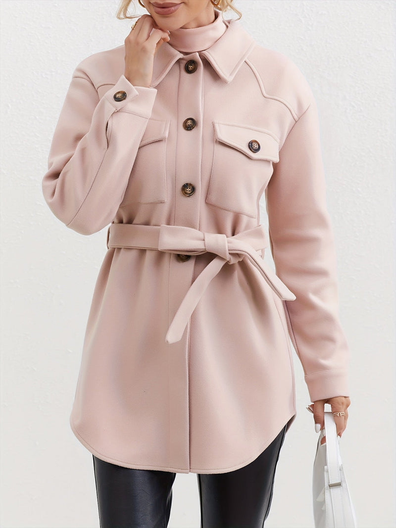Abrigo Elegante para Mujer con Cinturón y Diseño Moderno