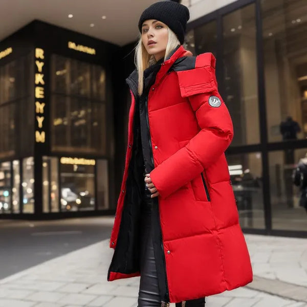 Chaqueta de invierno larga para mujer, ideal para climas fríos