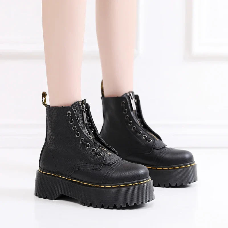 Botas de plataforma casuales con diseño de cordones elegante y moderno, ideales para cualquier ocasión