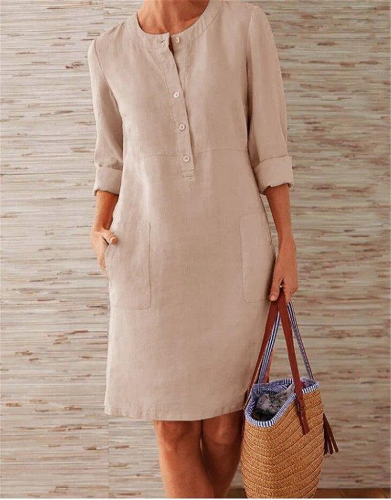 Vestido suelto hasta la rodilla para mujer ideal para días cálidos y cómodos