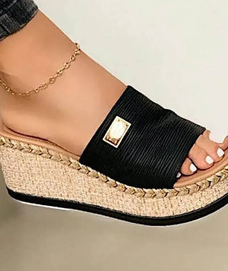 Olivia - Sandalias con cuña y puntera abierta