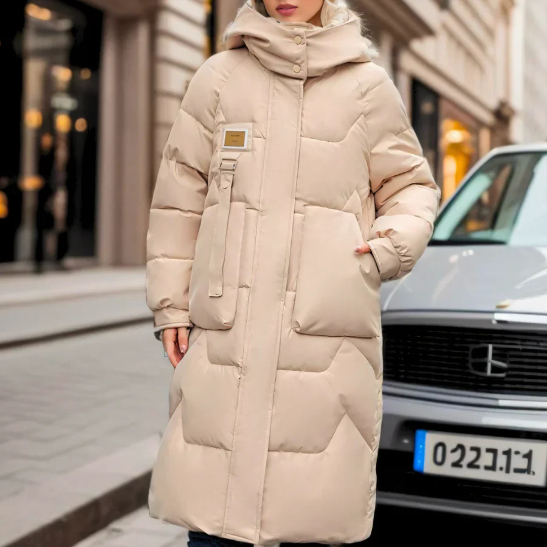 Abrigo largo moderno para mujer ideal para el invierno