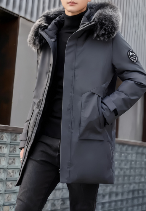 Parka moderna para hombre con capucha elegante