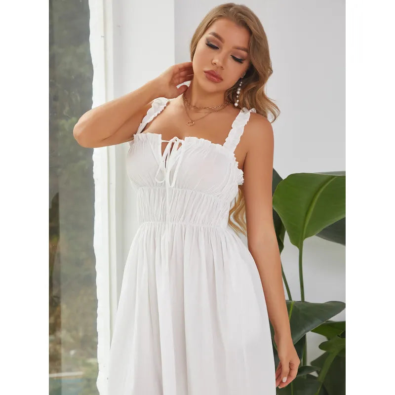 Gabriela - Maxi Vestido Túnica de Verano con Escote en V para Mujer