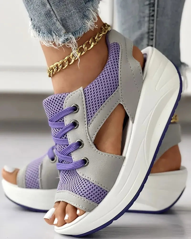 Sandalias Muffin con cordones y panel en contraste Denisee