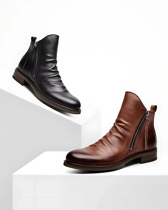 Botas clásicas y elegantes para hombre con diseño único de cremallera