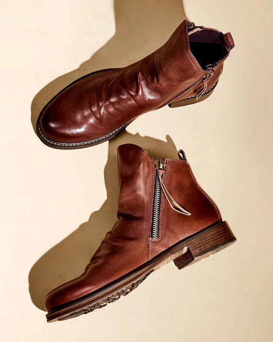 Botas clásicas y elegantes para hombre con diseño único de cremallera