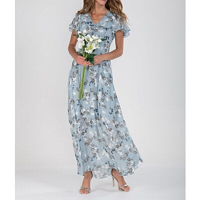 Vestido largo con estampado floral ideal para días soleados y paseos veraniegos