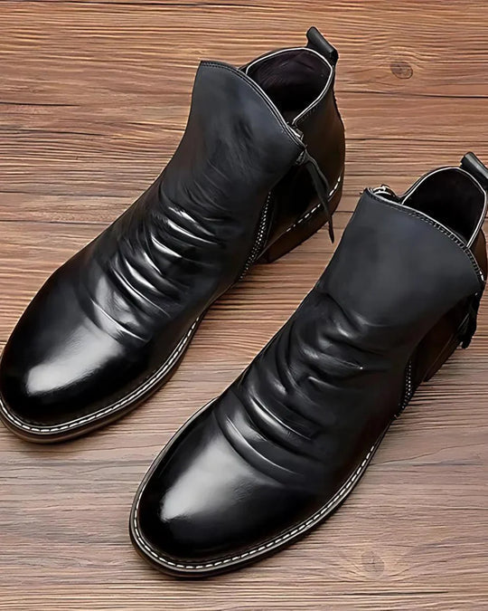 Botas clásicas y elegantes para hombre con diseño único de cremallera