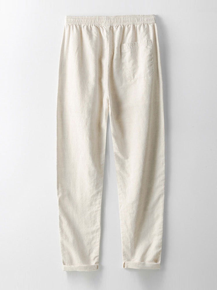 Conjunto para hombre con camisa de cuello mao de manga corta y pantalón recto casual