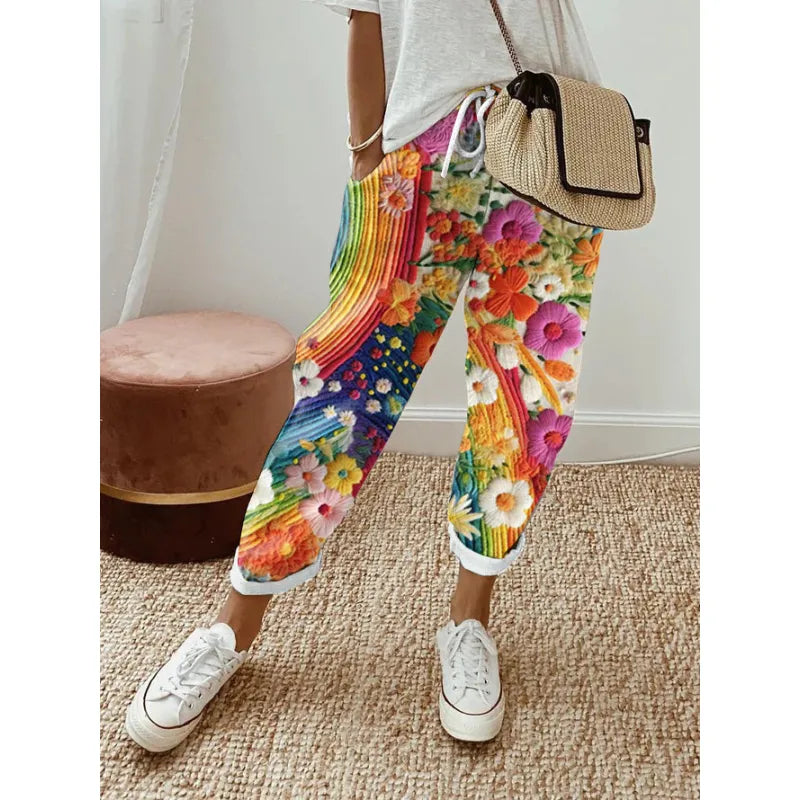 Lauren - Pantalones con cintura elástica y bloques de Color