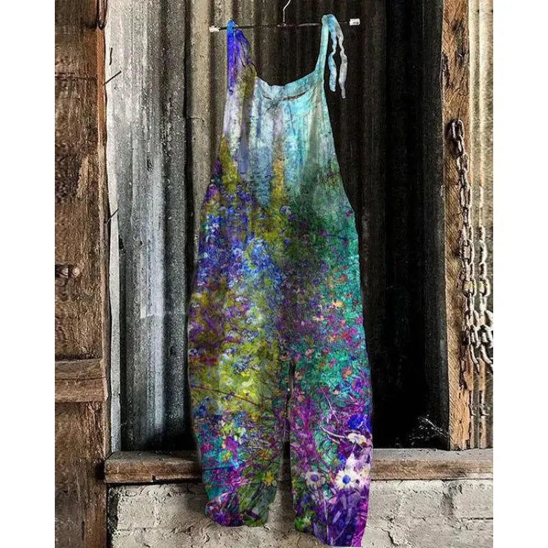 Maria - Vestido midi sin mangas con estampado floral japonés