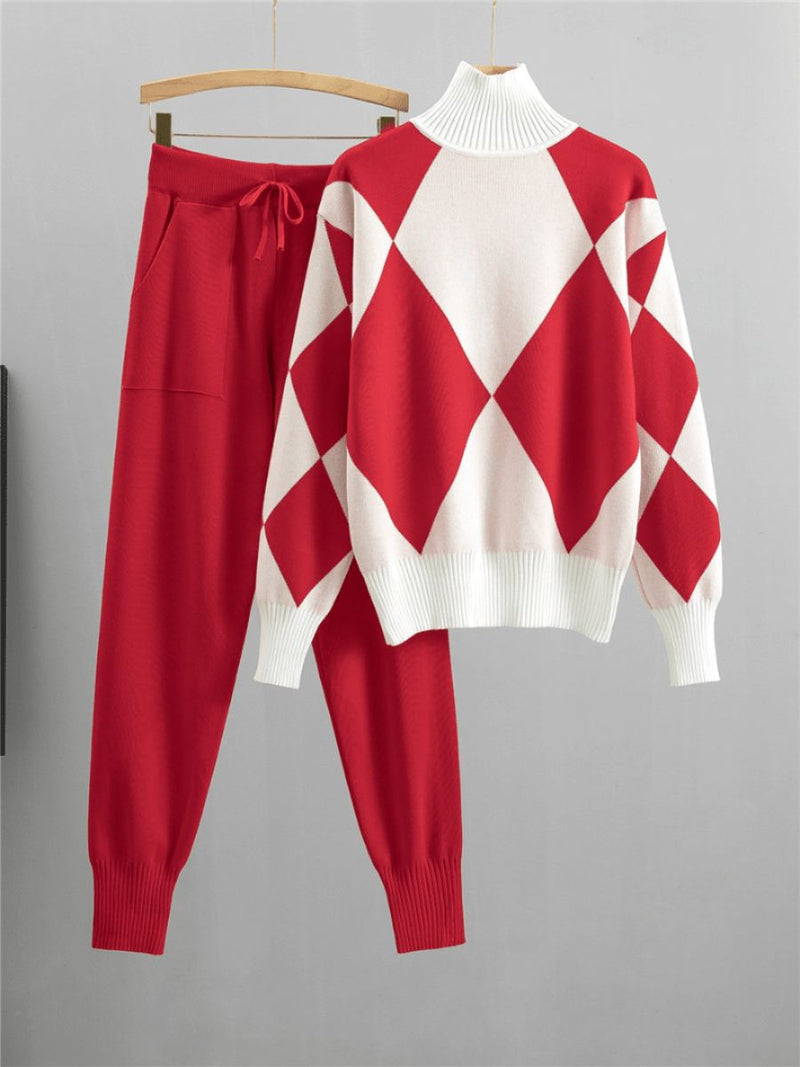 Conjunto de suéter y pantalón para mujer, moderno y cómodo para el invierno