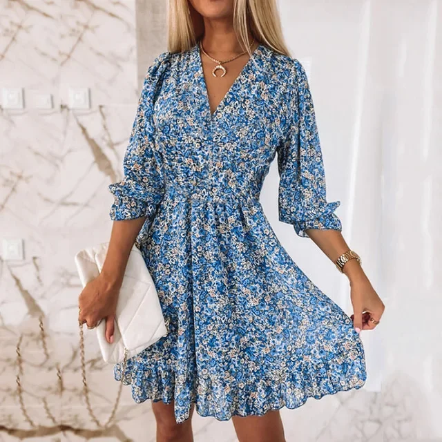 Virginia - Vestido de Verano estampado Bohemio para Mujer