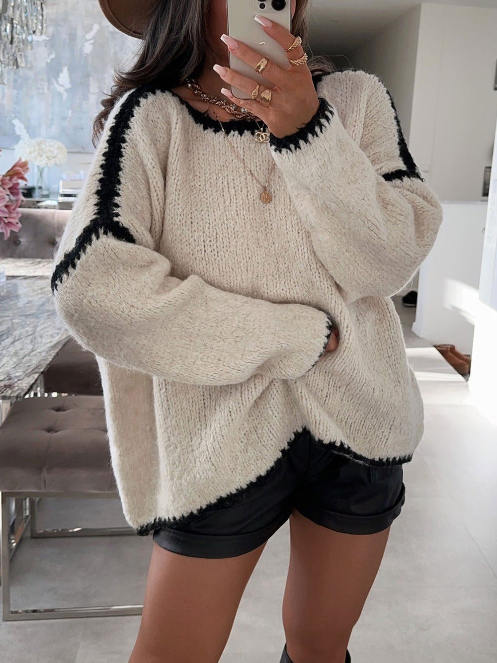 Jersey casual para mujer con mangas largas