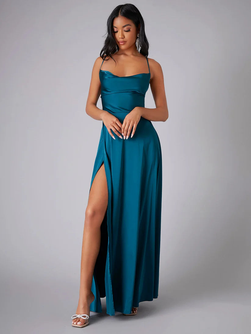 Vestido maxi fluido con espalda descubierta