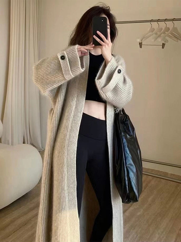 Cardigan de Punto de Manga Larga y V Escote para un Estilo Urbano