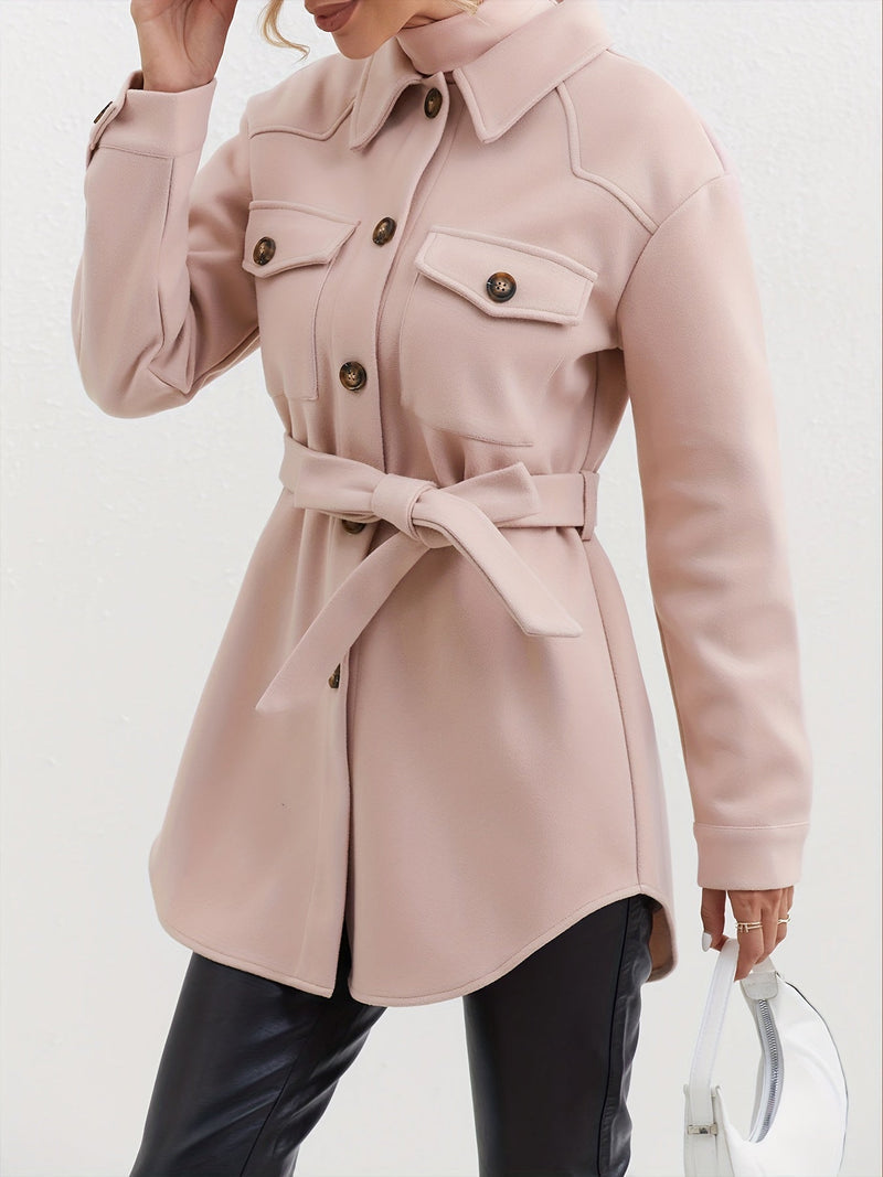 Abrigo Elegante para Mujer con Cinturón y Diseño Moderno