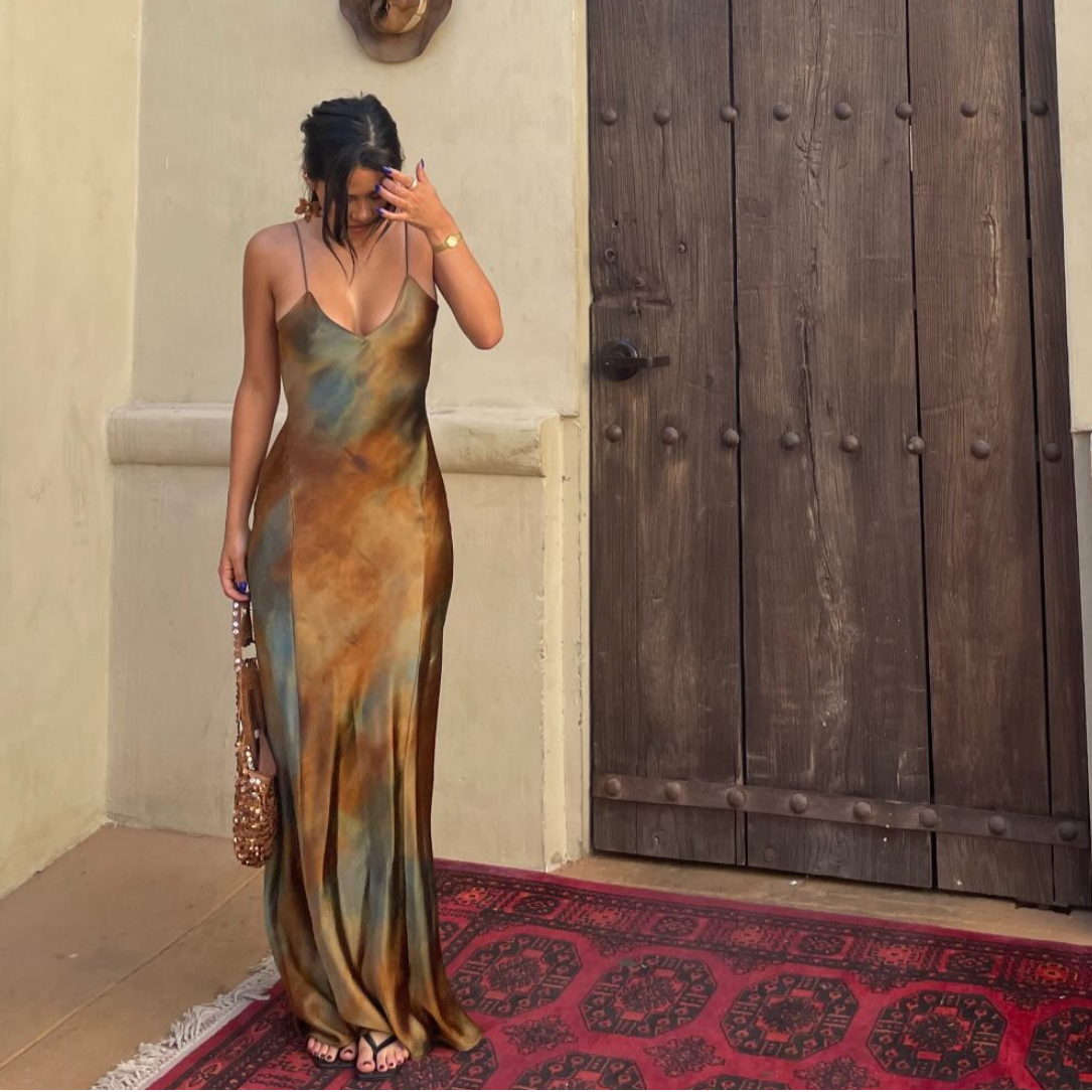 Vestido largo elegante para eventos de noche con espalda descubierta