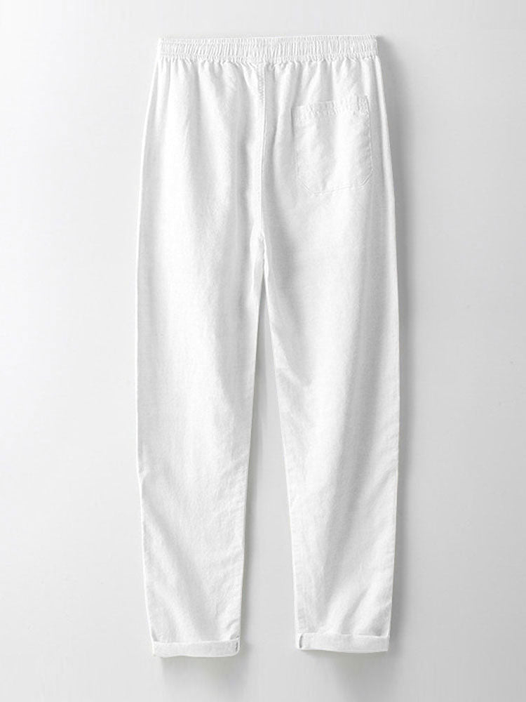 Conjunto para hombre con camisa de cuello mao de manga corta y pantalón recto casual