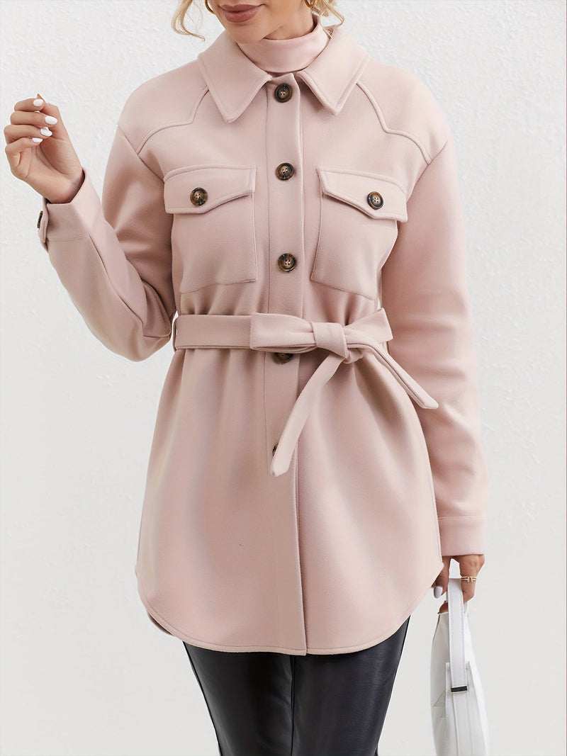 Abrigo Elegante para Mujer con Cinturón y Diseño Moderno