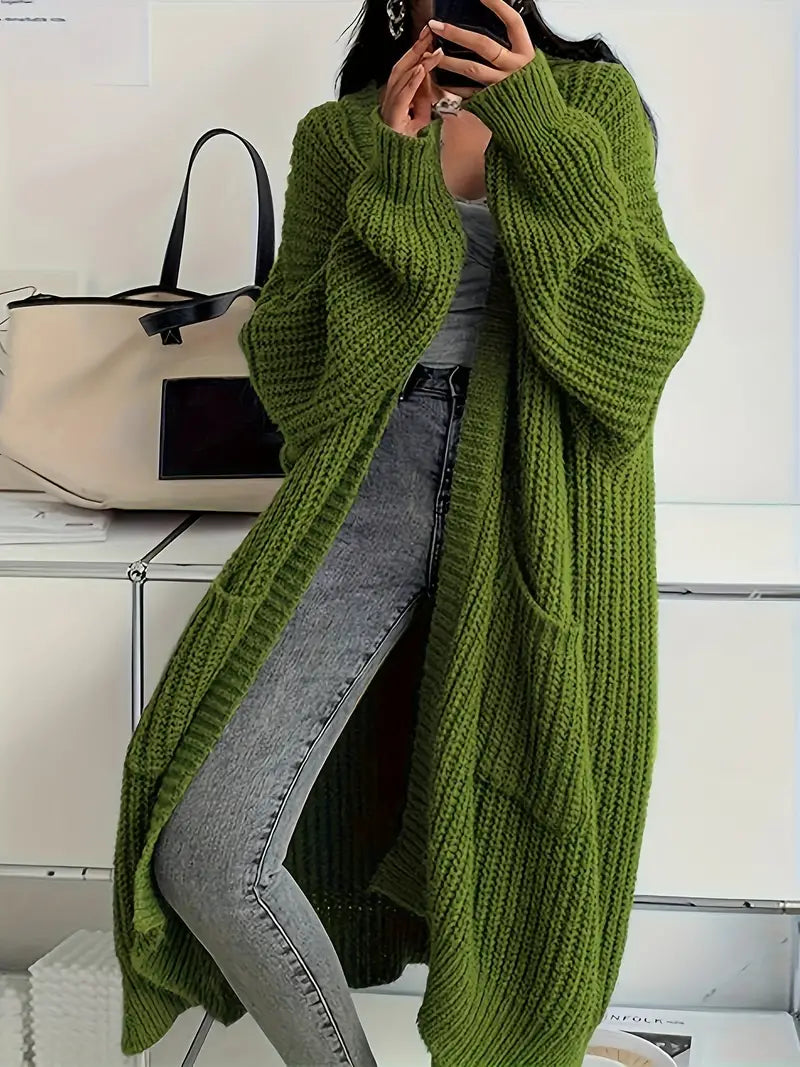Cárdigan largo y holgado para mujer con diseño elegante y moderno
