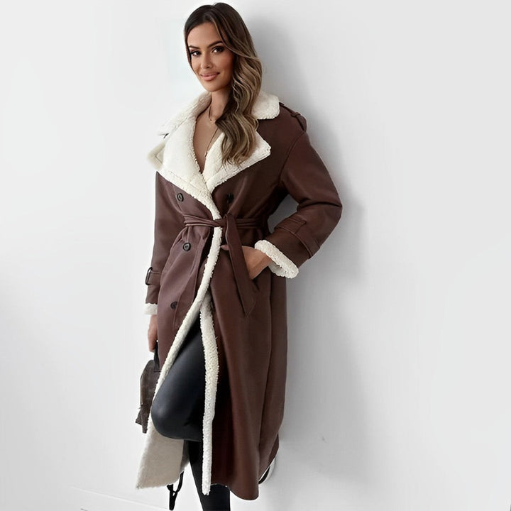 Abrigo Largo para Mujer con Cinturón - Elegante y Versátil