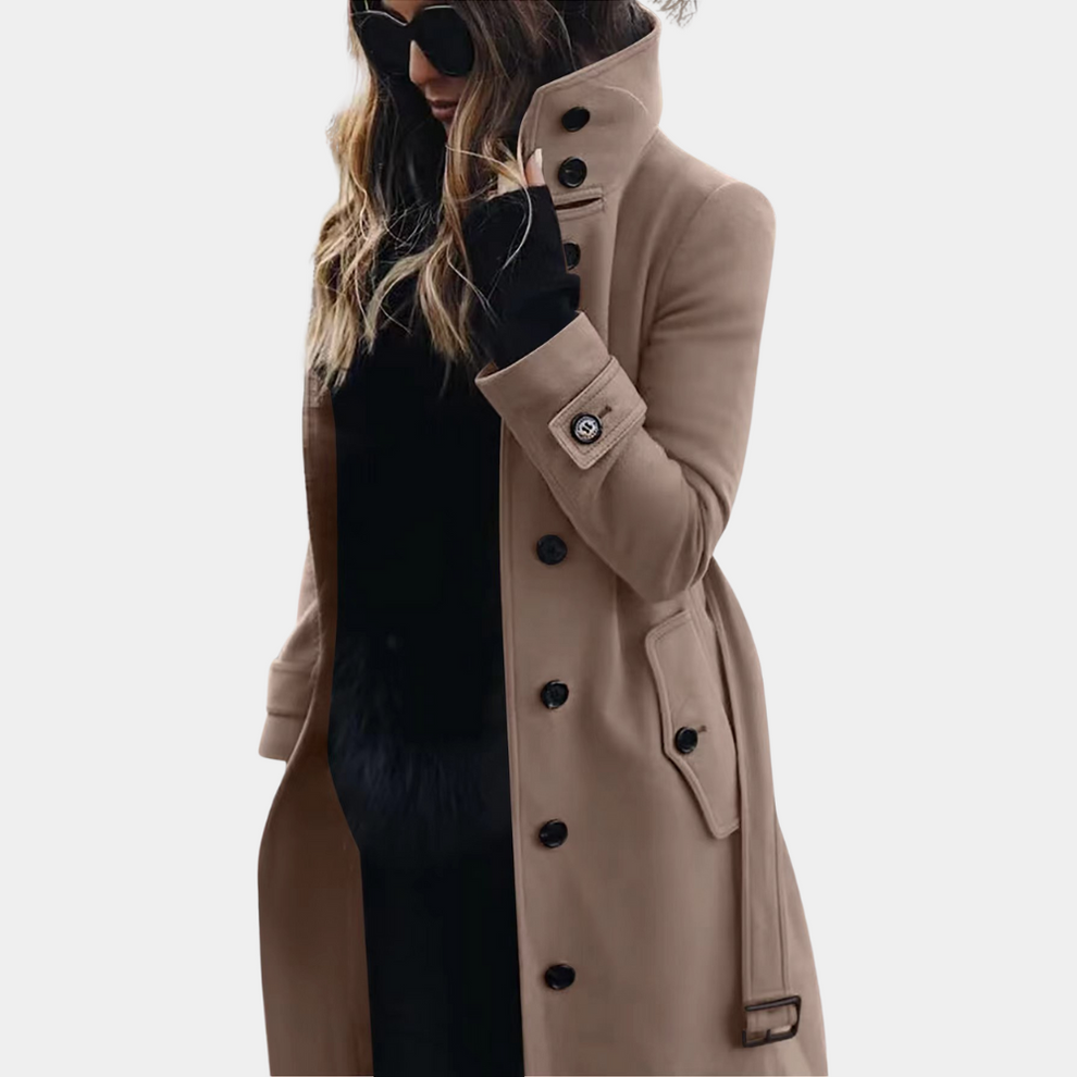 Trench coat elegante y cálido para mujer