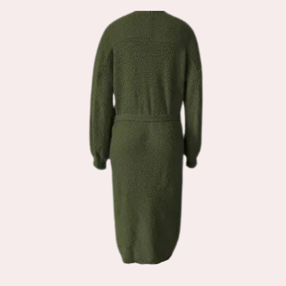 Cárdigan largo y elegante para mujer con cinturón ajustable