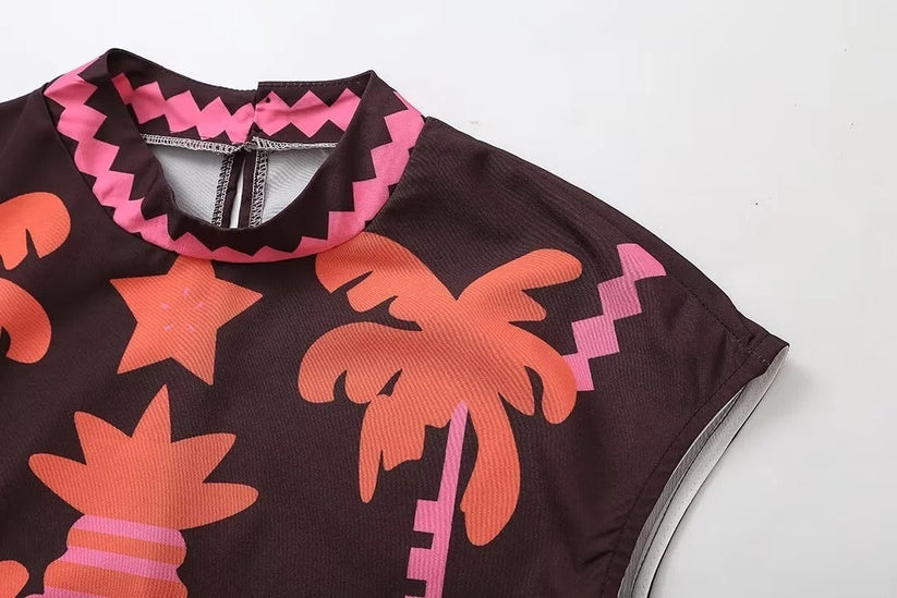 Conjunto de dos piezas con top y falda larga de estilo veraniego