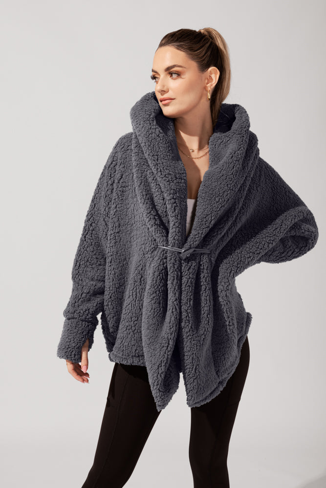 Abrigo Cocoon para Mujer - Elegante en Gris Frío