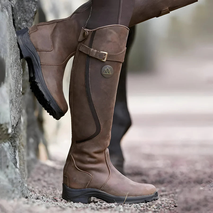 Megan - Botas largas de tacón para mujer