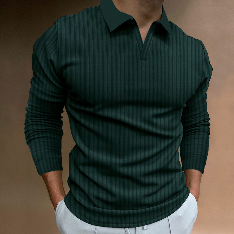 Suéter de Punto Elegante de Javier - Camiseta Casual de Cuello en V para Hombre, Ligera y Confortable para Otoño/Invierno