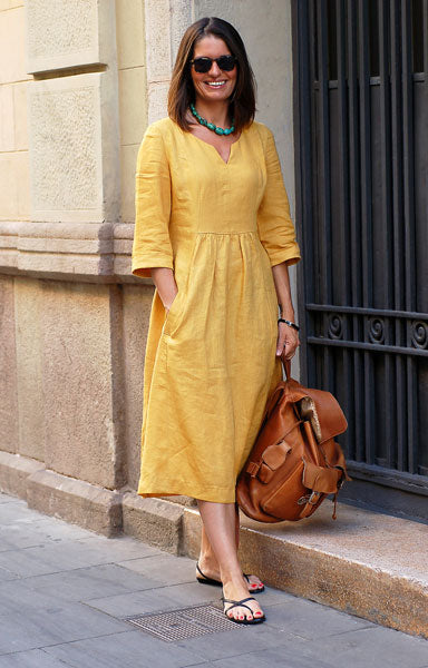 Rosvia - Vestido casual de verano de lino
