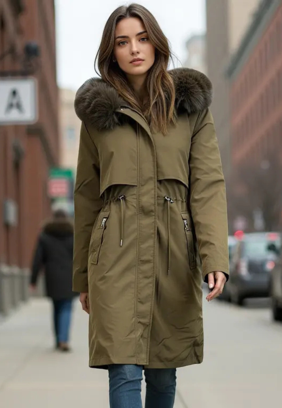 Parka elegante y cálida para mujer con diseño moderno y versátil