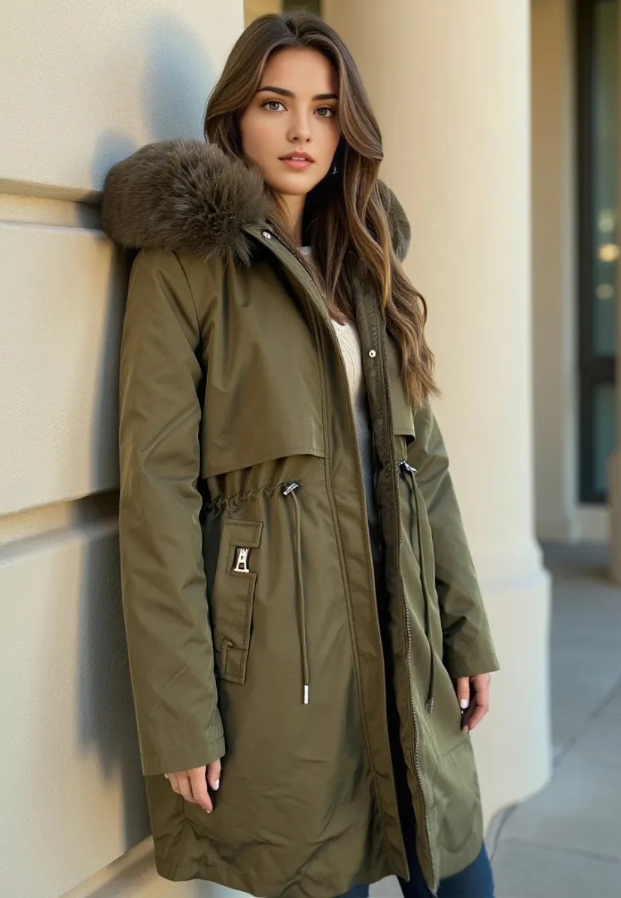 Parka elegante y cálida para mujer con diseño moderno y versátil