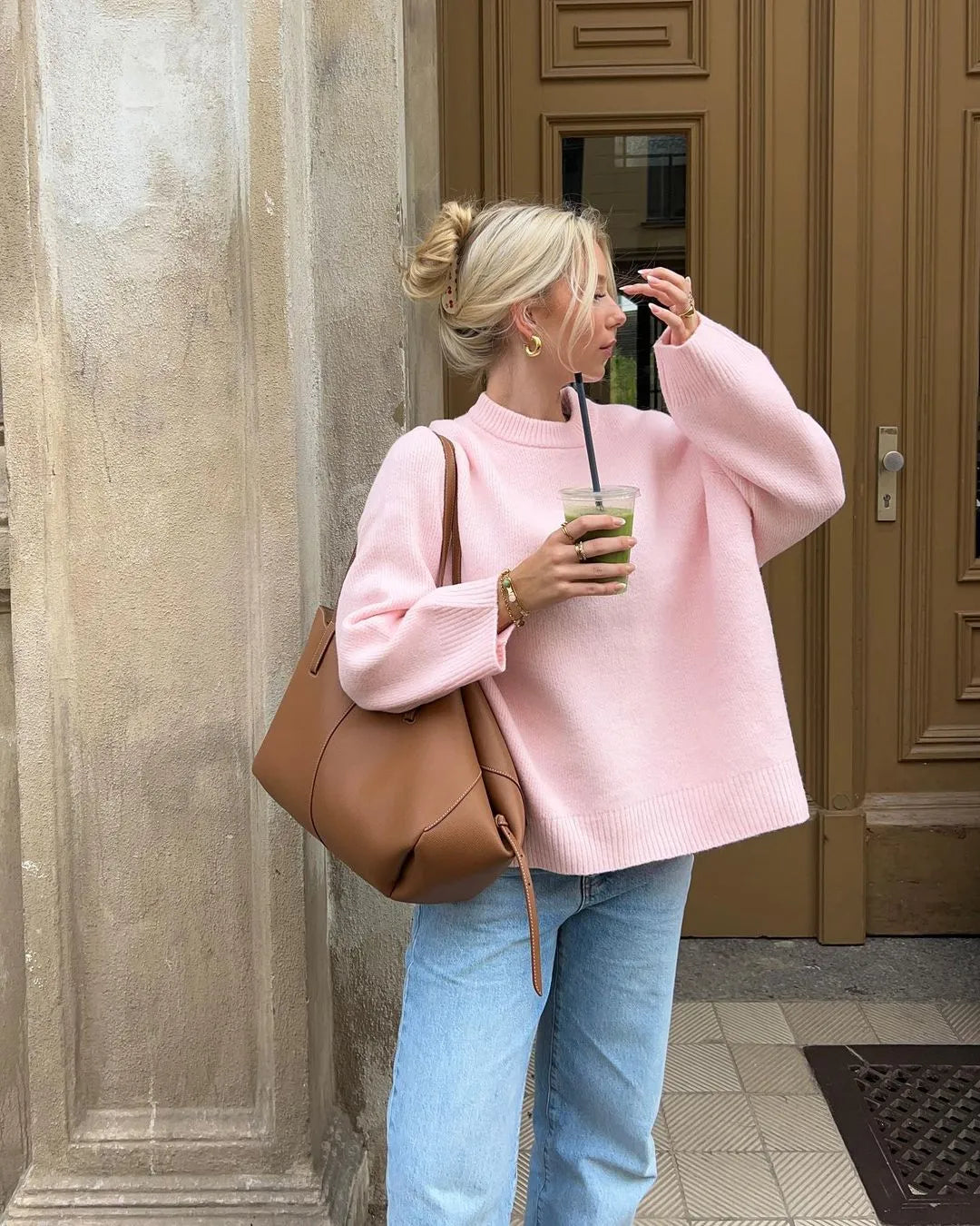 Suéter Casual Elegante de Cuello Redondo para Mujer - Confortable y Estiloso para el Día a Día