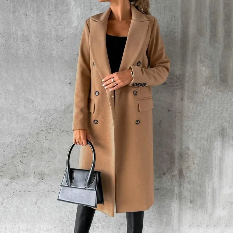 Abrigo largo casual para mujer con estilo moderno