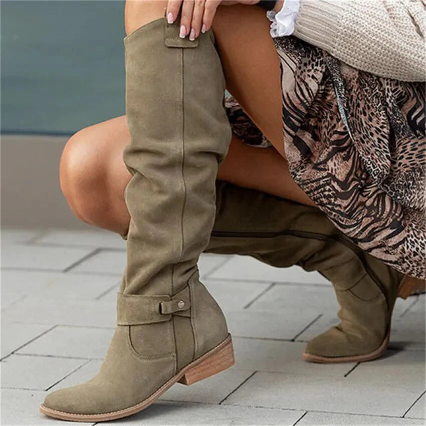 Botas altas cómodas de mujer otoño-invierno para el día a día