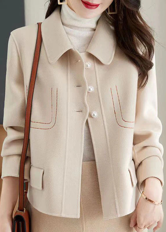 Chaqueta con Cuello Solapa y Ribete Elegante para Otoño