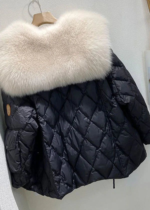 Plumífero oversize de invierno con cuello verde para mujer