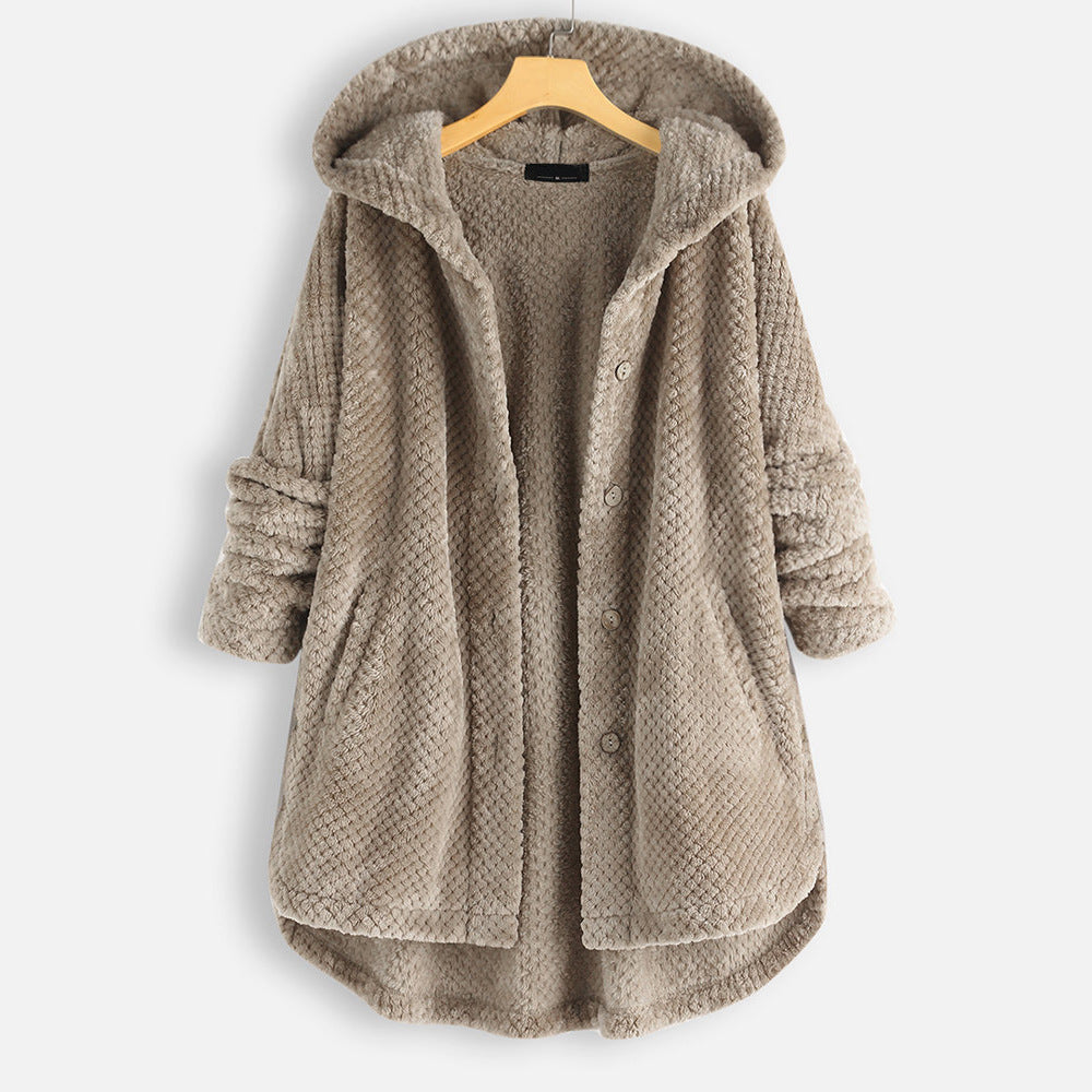 Chaqueta de invierno para mujer con capucha y diseño moderno