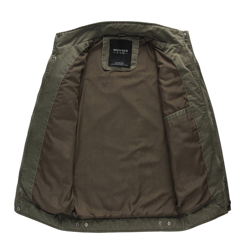 Chaqueta Estilo Militar para Hombre - Abrigo Casuales de Largo Medio para Exterior