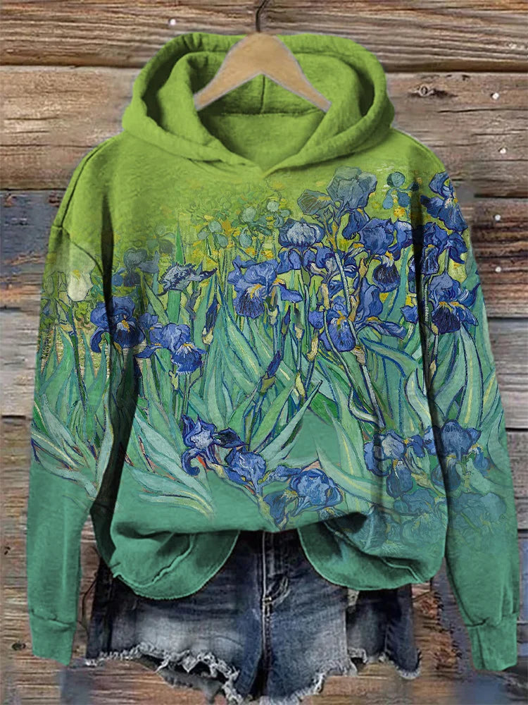 Sudadera con capucha en contraste degradado inspirada en Irises