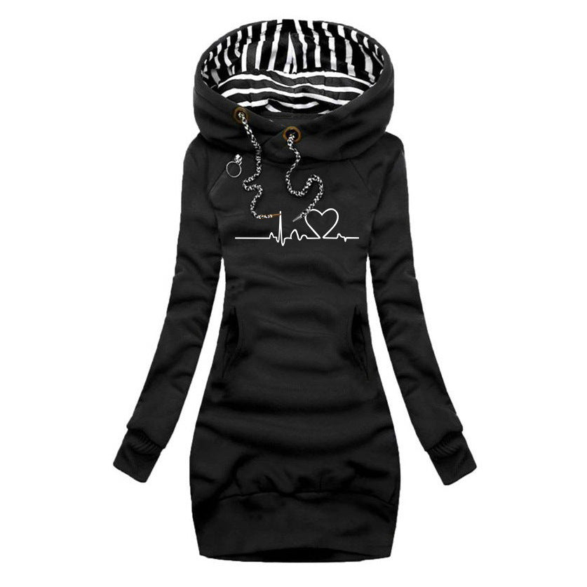Vestido tipo suéter con diseño impreso moderno