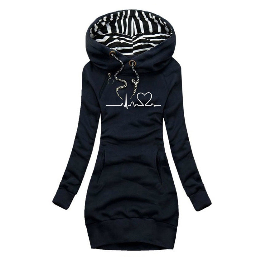 Vestido tipo suéter con diseño impreso moderno
