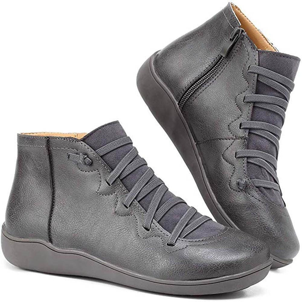 Botines Cortos Casual con Moderno Diseño de Cordones para Mujer