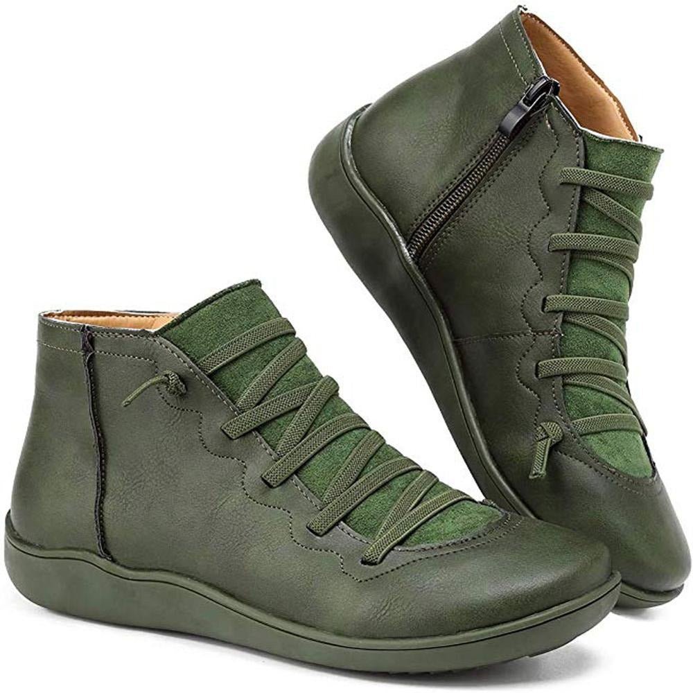 Botines Cortos Casual con Moderno Diseño de Cordones para Mujer